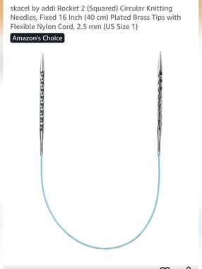 Skacel By Addi Rocket 2 Circular Knitting Needles 16 Inch Cord 2.5 mm US 1